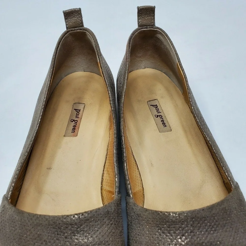 Paul Green Perry Flat Gold Perforated Leather
